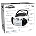 Jensen CD-545MP3 Black/White Top-Loading CD/MP3 AM/FM Radio Cassette Player, and Recorder Boombox Home Audio, Aux, Headphone (Black/Matte White)