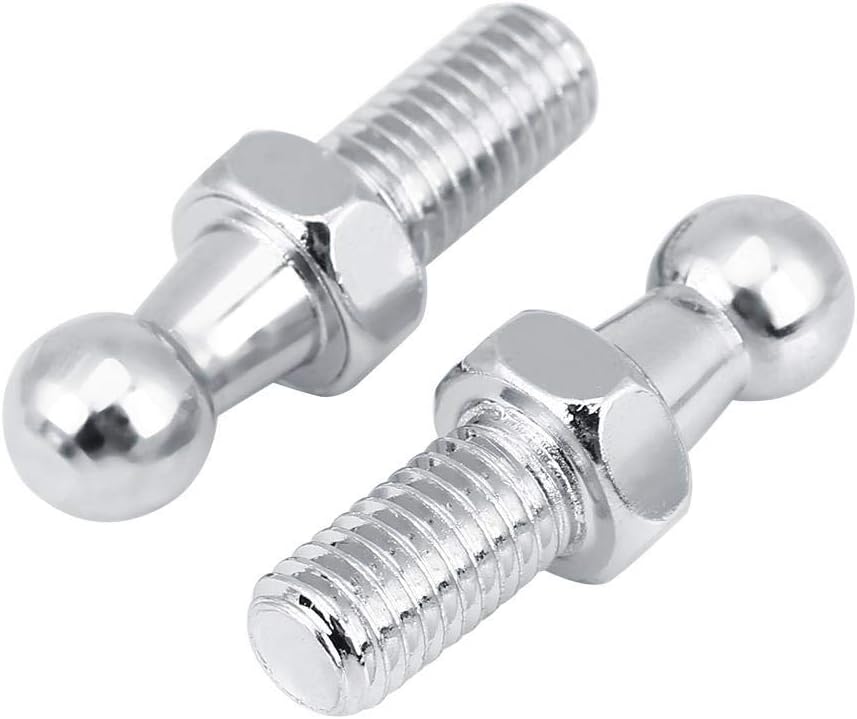 Qiilu 2 pcs M8 Car Stainless Steel Ball Stud Bolt for Gas Struts Ball Ended Bonnet, silver - Image 5