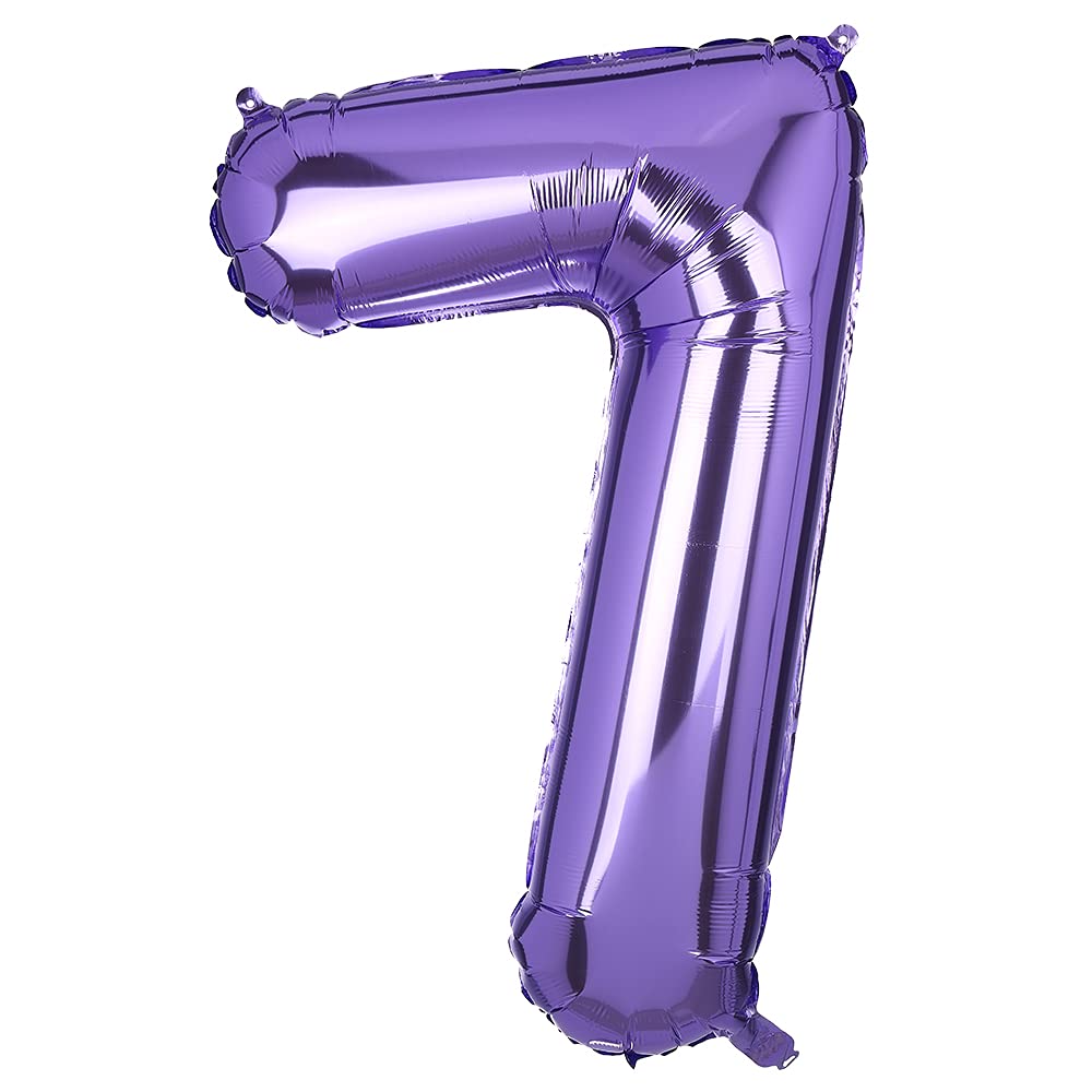 100 cm Large Purple Number 7 Foil Balloon Foil Mylar Giant Girl Helium Balloons Birthday Party Decoration Supplies Baby