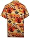 ALVISH Cuban Collar Casual Beach Shirts for Men Orange