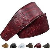 Anthology Gear "The Reticent Full Grain Leather Guitar Strap For Electric, Acoustic, and Bass Guitars (3", Canyon Rouge)