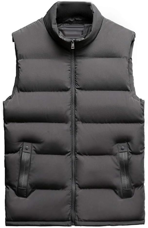 19Kenbeton Winter Coats for Men,Casual Men Winter Stand Collar Pocket Zipper Vest Plus Size Thick Warm Waistcoat for Winter Early Spring Outdoor Office Sports Travel Etc.