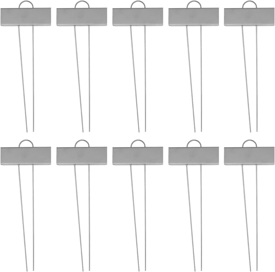 Yarnow 10PCS Metal Plant Labels, Weatherproof Plant T-Type Tags Plant Garden Markers Reusable Nursery Tags for Garden Greenhouse (Silver)