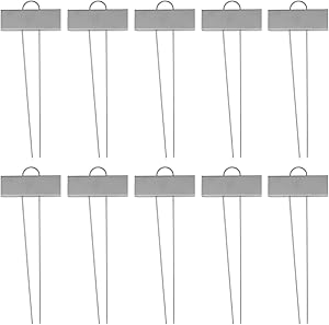 Yarnow 10PCS Metal Plant Labels, Weatherproof Plant T-Type Tags Plant Garden Markers Reusable Nursery Tags for Garden Greenhouse (Silver)