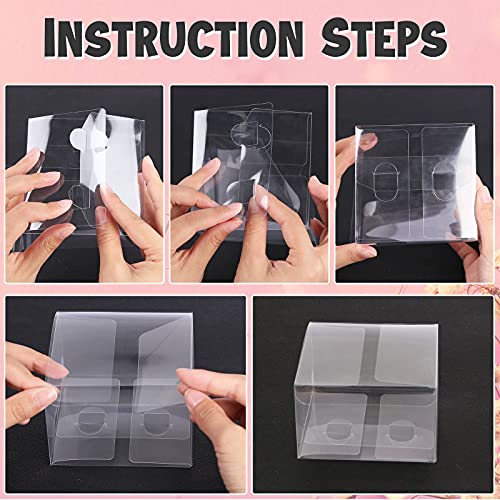 VGoodall Clear Favor Boxes, 35 pcs Plastic Gift Boxes Transparent Cube Boxes PET Boxes for Wedding, Party, Baby Shower, Bridal Shower