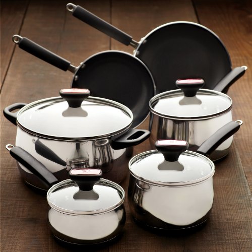 Paula Deen Signature Stainless Steel Cookware Pots and Pans Set, 12