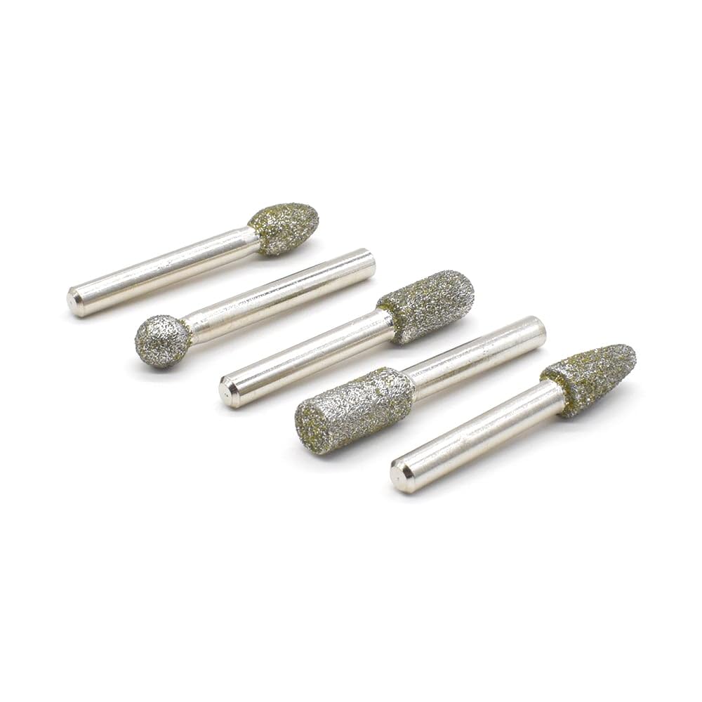 Big Horn 19391 5PC Diamond Burr Set - 1/4" Shank, 50 Grit - Coarse