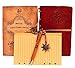 Classic Refillable Writing Journal (Naval Compass Embossing) - Vintage Leather (PU) Design- Includes Extra Paper (Lined) & Bamboo Pen