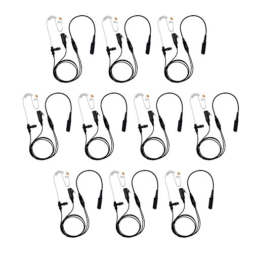 10 Pack BOMMEOW BCT22-S2 2-Wire Clear Coil Surveillance Kit for Sepura STP8000