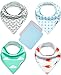 Baby Bandana Drool Bibs with 2 Burp Cloths, Unisex 6-Pack Gift Set for Drooling and Teething Boys and Girls, 100% Absorbent Cotton, Soft, Hypoallergenic - “Bonbon Set” by Zoozik