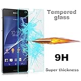 For Sony Xperia C3 , Leathlux Premium Ballistic Ultra-thin Tempered Front Glass Screen [0.26 mm] Protector Screen Cover for Sony Xperia C3 / Sony Xperia C3 Dual D2502