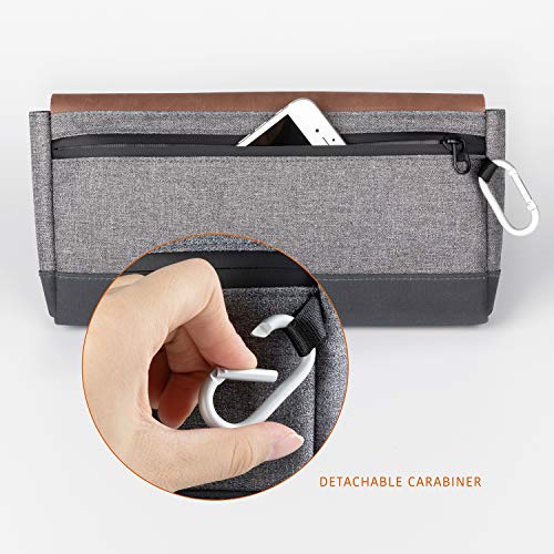 Comfyable Carrying Case Fit for Nintendo Switch with 6 Game Slots, Portable Travel Pouch Protective Waterproof Cover with Pocket for Accessories, Dark Gray & Brown