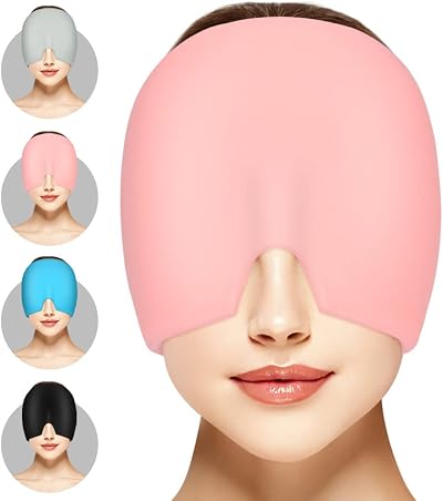 ACWOO Migraine Relief Cap Reusable Cold Heat Therapy Pink