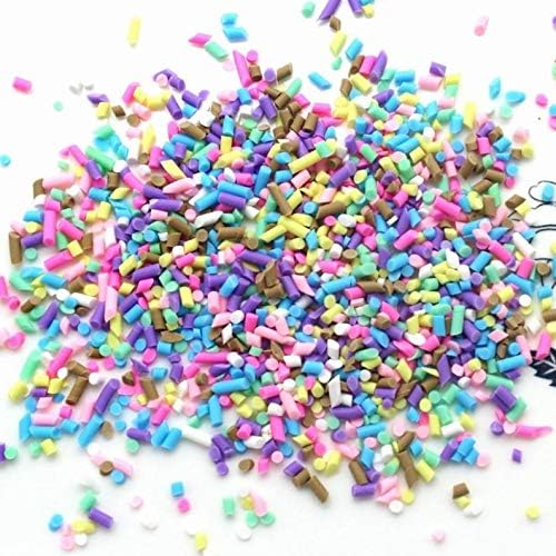 Cutdek Fake Sprinkles 50g - Fake Sprinkles/Sprinkles/Slime/Polymer Clay/Decoden/Kawaii/Slime Sprinkles/Fake Food/Fake Candy (Rainbow)