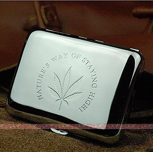 Estuche para cigarrillos de acero inoxidable grabado con hoja ...