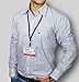 Waterproof Plastic Name Tags ID Card Holder Lanyards for Kids Name Labels School Camp Field Trip Business Event Trade Show Conference Badge Holders Name Tag with Lanyard (Black Horizontal, 120 Sets)