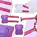 eNilecor Knee Pads for Kids, Kids Knee and Elbow Pads Wrist Guards Protective Gear 3 in 1 Set for Roller Skates Cycling BMX Bike Skateboard Inline Skatings Scooter (Purple/Pink,M)