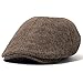 ililily Linen-like Flat Cap Cabbie Hat Gatsby Ivy Irish Hunting Stretch Newsboy