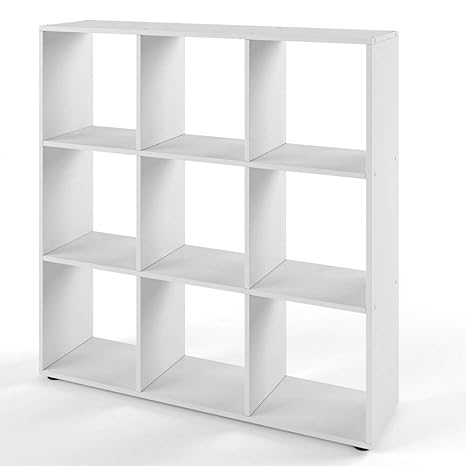 VICCO Bücherregal NOVE 9 Fächer Raumteiler Standregal Aktenregal Aufbewahrung Regal (Weiß)