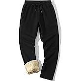 MACHLAB Men's Thermal Fleece Jogger Pants Sherpa Lined Sweatpants Winter Warm Thick Track Pants