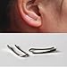 15mm Minimalist Ear Crawler Handcrafted Hammered Earrings Sterling Silver for Women Ear Studs Men Comfortable Ear Jacket Christmas Gift