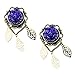 Blue Sparkle Rose Leaf Dangle Plug 0G Pair
