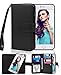 iPhone 6 Plus Case, Crosspace Flip Wallet Case Premium PU Leather 2-in-1 Protective Magnetic Shell with Credit Card Holder/Slots and Wrist Lanyard for Apple Iphone 6 Plus 5.5inch (Black)