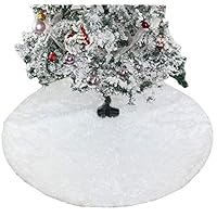 Sheliky Christmas Tree Skirt 48Inch Christmas Tree Carpet Faux Fur Apron Merry Christmas Party Decor (Color A)