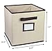 Foldable Storage Cube Closet Organizer, Classic Beige, 6 Pack with Handy Label Window to Make Identifying Contents Easy. Set Includes 6 Collapsible Fabric Cubicle Storage Bins