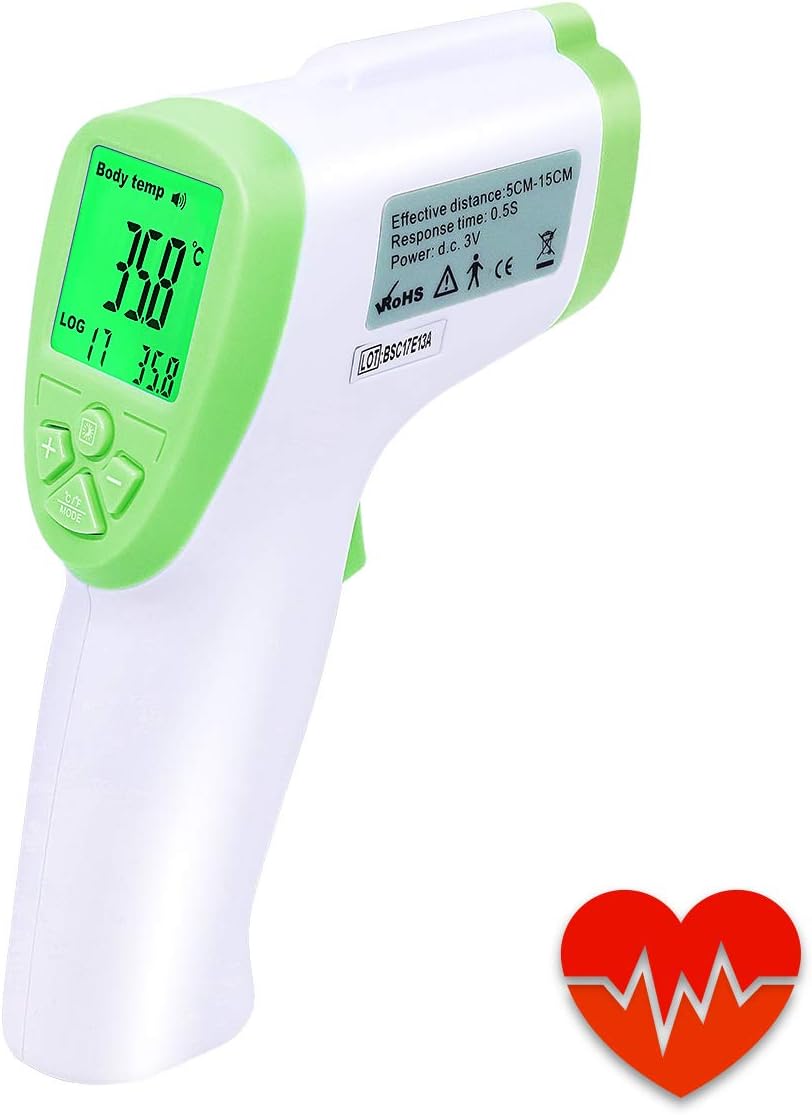 YUKICARE Forehead Medical Digital Non-contact Infrared Thermometer Professional for Child, Kid, Adults, Object and Room Temperature, Fever Warning Thermometer-CE and FDA aproved(Batteries Included)