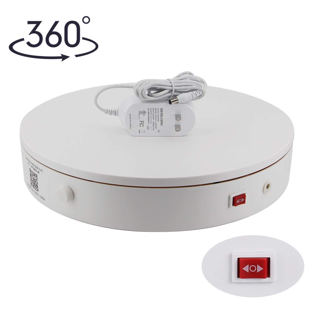 ComXim 360 Degree Photography Turntable for Product Shooting, 88LB Capacity, 12.6in(32cm) Diameter, Knob Control Speed, Jewelry,Shoes,Bag Shooting and dispaly