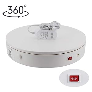 ComXim 360 Degree Photography Turntable for Product Shooting, 88LB Capacity, 12.6in(32cm) Diameter, Knob Control Speed, Jewelry,Shoes,Bag Shooting and dispaly