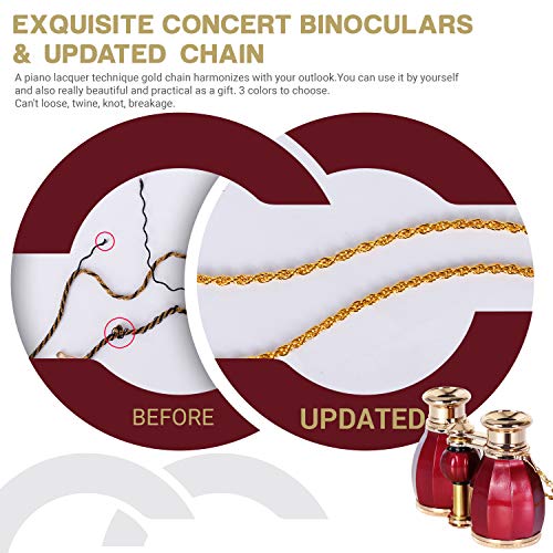 ESSLNB Opera Binoculars Glasses for Adults Women 4X30 Theater Binoculars Concerts Antique Compact Binoculars with Case Removable Chain