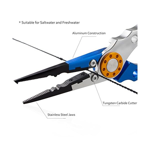 Aluminum-Fishing-Pliers-Hook-Removers-Fishing-Line-Cutters-with-Coiled-Lanyard-and-Belt-Holder-Sheath