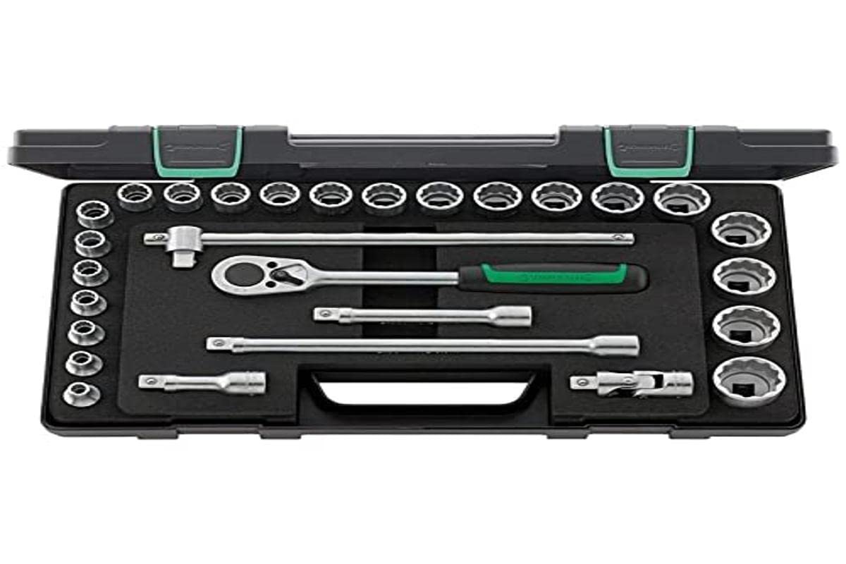 Stahlwille 96031407 Socket Spanner Set 28 Pieces in Robust Stackable ABS Plastic Box