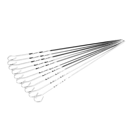Yardwe 14PCS Stainless Steel Barbecue Skewers Flat Metal Skewers Shish Kebab Grilling Skewers BBQ Sticks Grill Tools for Home Party Picnic