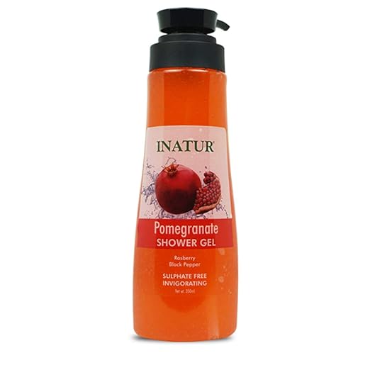 Inatur Pomegranate Shower Gel 350ml - Sulphate-free formulation with a refreshing fragrance for all skin types