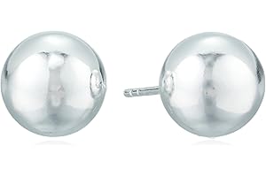 Amazon Essentials Plated Sterling Silver Polished Ball Stud Earrings , (previously Amazon Collection)