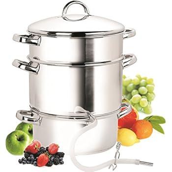 Cook N Home NC-00256, 28cm 11-Quart Stainless Steel Fruit Juicer Steamer Multipot, Silver