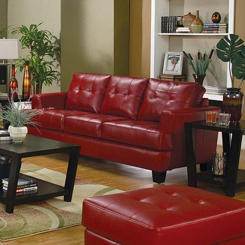 Amazon Com Deluxe Thick Upholstered Bonded Leather Sofa With Deep