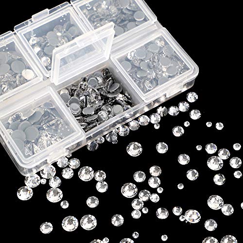 2 Outuxed+5040pcs+Rhinestones+Flatback+Tweezers