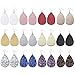 Sntieecr 12 Pairs Faux Leather Earrings Lightweight Teardrop Dangle Earrings with 8 Pieces Bright Colors Petal Drop Earrings, 4 Pieces Glitter Leather Earrings fit Teens Women Girls