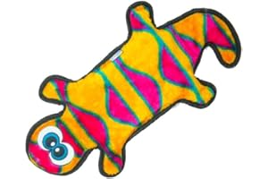 Outward Hound Durablez Large Gecko Stuffing-Free Squeaky Plush Dog Toy for Puppies & Dogs - Interactive, Soft Yet Tough, No Mess, Jumbo Squeaker, Long-Lasting Play, 17.5 inch, Orange