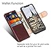 Belemay Compatible with iPhone X Wallet Case,Compatible with iPhone 10 Case, Genuine Leather Wallet Case, Flip Folio Book Cover, Card Holder Slots, Kickstand, Magnetic Clousure, Cash Pockets, Brown