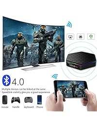 Android TV Box T95Z Plus Android 7.1.2 TV Box 3G+32G Amlogic S912 Octa-Core, 2.4 5.8G Dual-Band Wi-Fi 10-1000M LAN 64Bit BT4.0 H.265 UHD 4K Android Box with Mini Wireless Keyboard & Remote