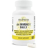 Del-Immune V Daily by Stellar Biotics, All-Natural Immune Support & Gut Health, Immediate Care, Metabiotic: NextGen Probiotic Therapy (60 Caps)