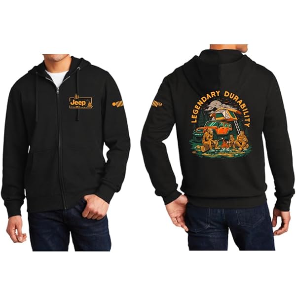 Jeep Full-Zip Hoodie Never Stop Exploring Logo Hooded Jeep Full-Zip Hoodie Never Stop Exploring Logo Hooded