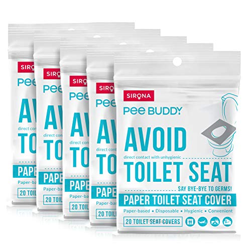 Peebuddy Disposable Paper Toilet Seat Covers (Pack of 100) | No Direct Contact with Unhygieneic Seats| Easy to Dispose| Nature Friendly| Must Have for Women