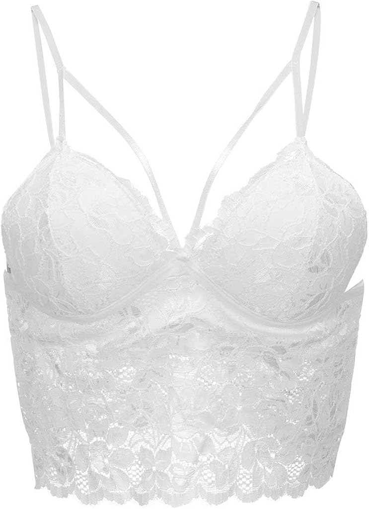 Yaseking Women Lace Bra Sexy Plus Size Wire Free VNeck Wrap Lingerie