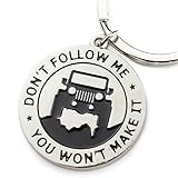 Wrenches & Bones Key Chain for Jeep Enthusiasts - Don't Follow Me You Won't Make It Great Advice and Gift Idea For Any Jeep Owner! Built by for Jeep Wrangler Accessories Enthusiasts